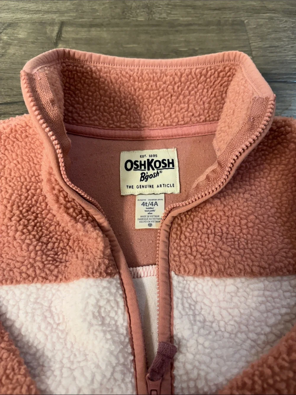 OshKosh B'gosh Pink and Light Pink Sherpa Zip Jacket and matching pants
